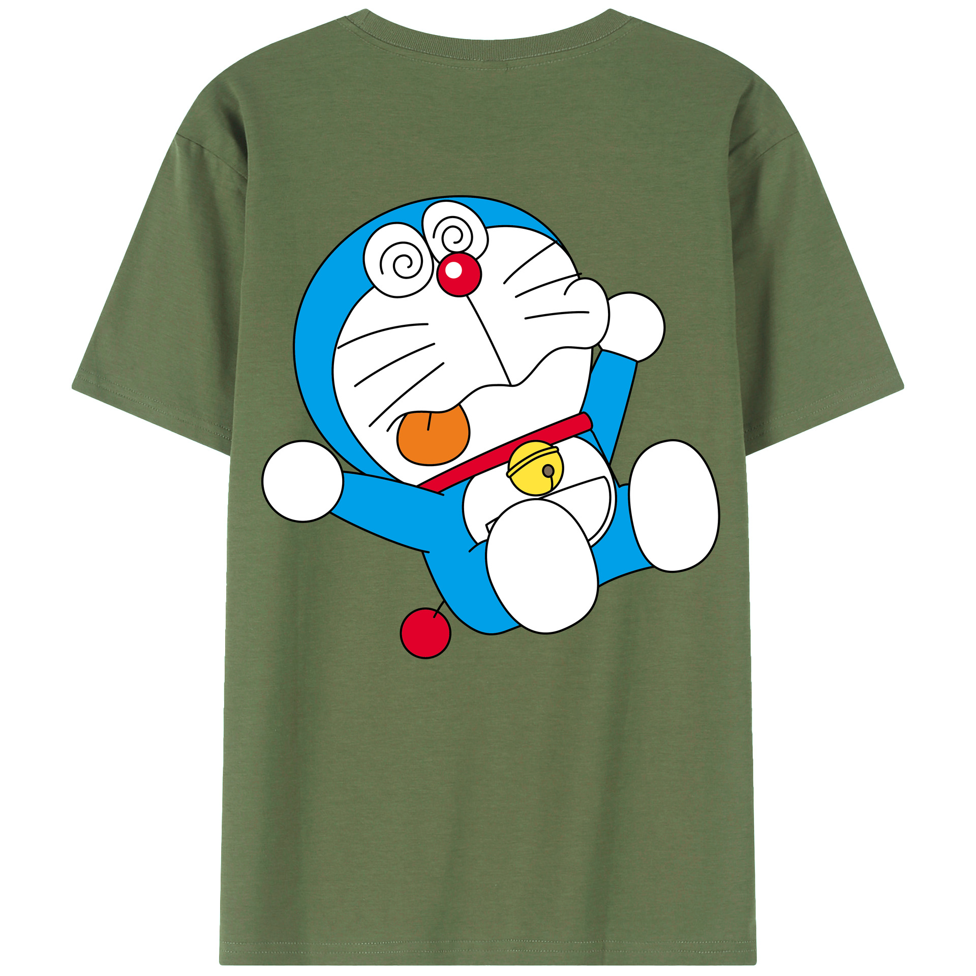 （画像用） ドラえもん Doraemon 綿100％ メンズ半袖Tシャツ（バックプリント） 通気性